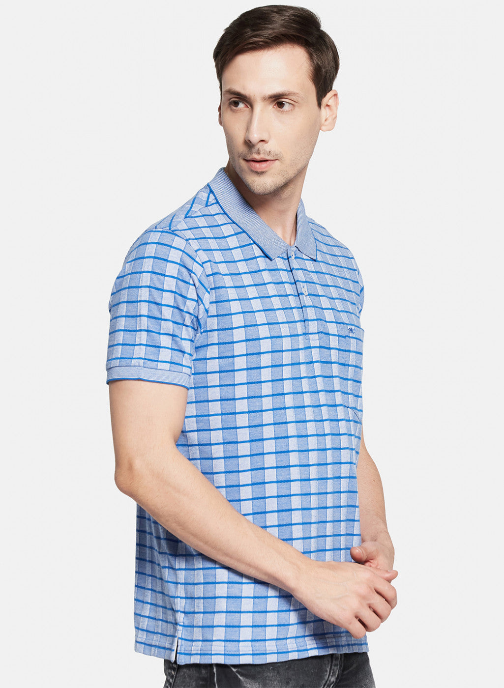 Mens Blue Jaquard T-Shirt