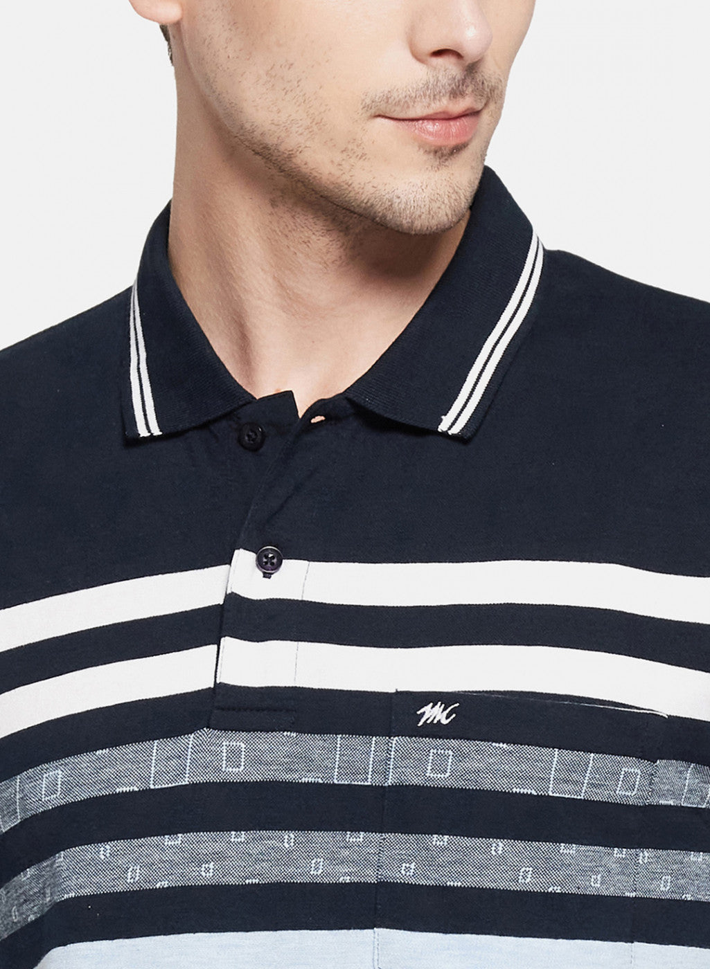 Mens NAvy Blue Stripe T-Shirt
