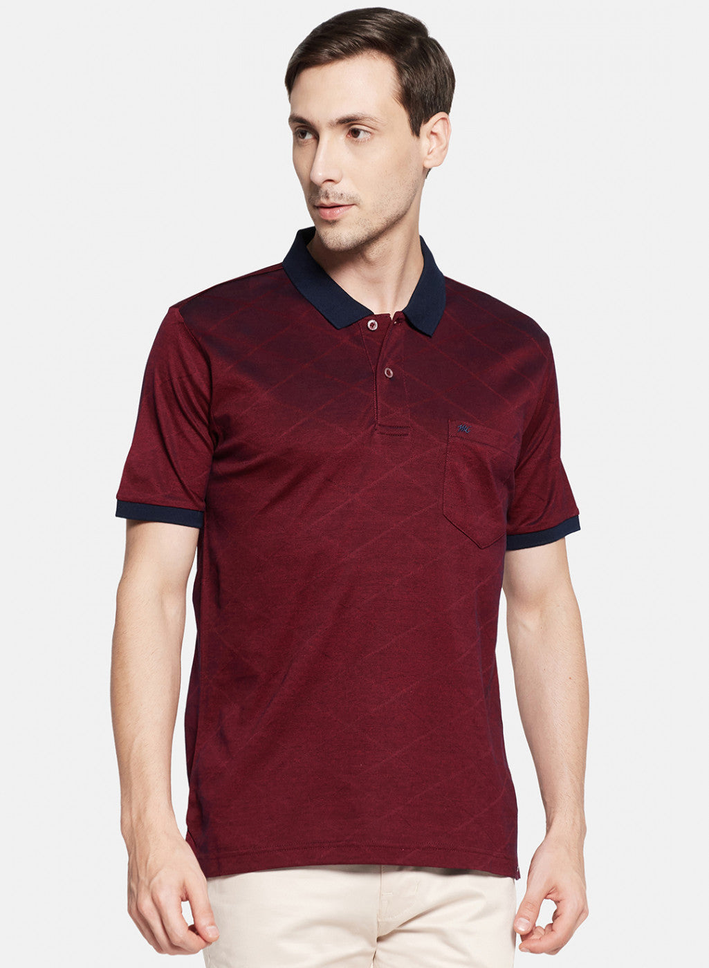 Mens Maroon Stripe T-Shirt
