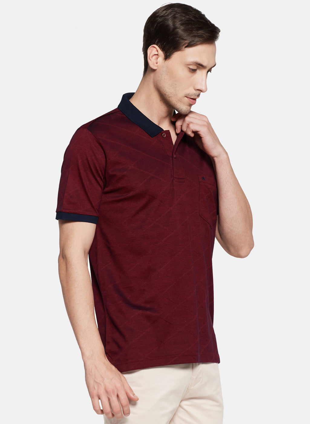 Mens Maroon Stripe T-Shirt