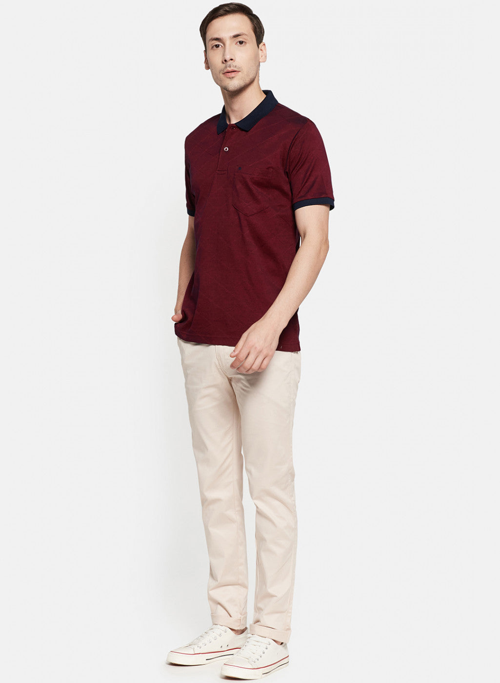 Mens Maroon Stripe T-Shirt