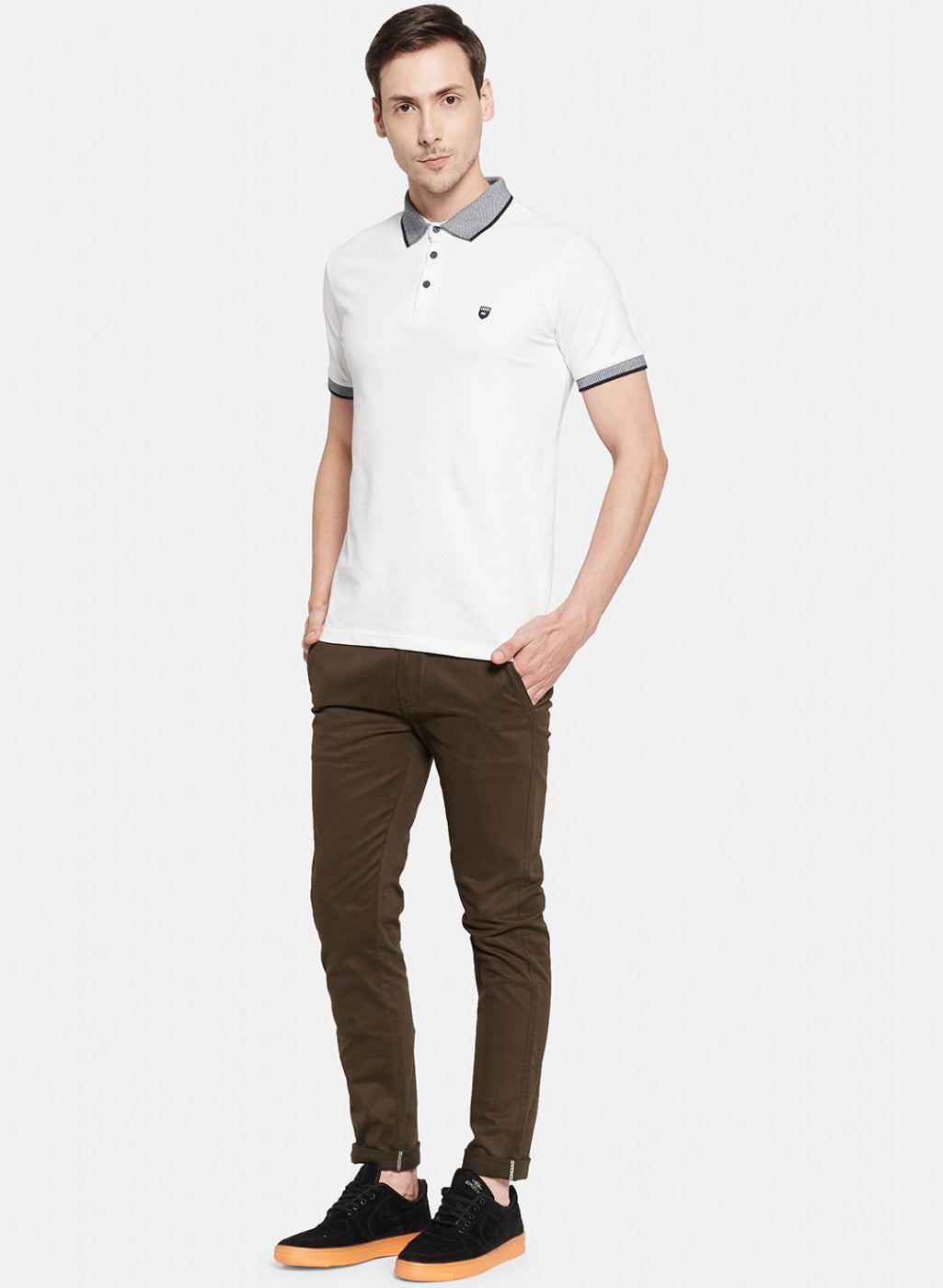 Mens White Stripe T-Shirt