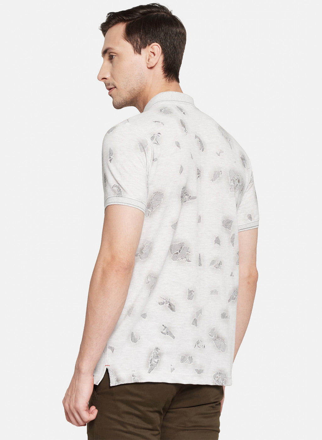 Mens Grey Printed T-Shirt