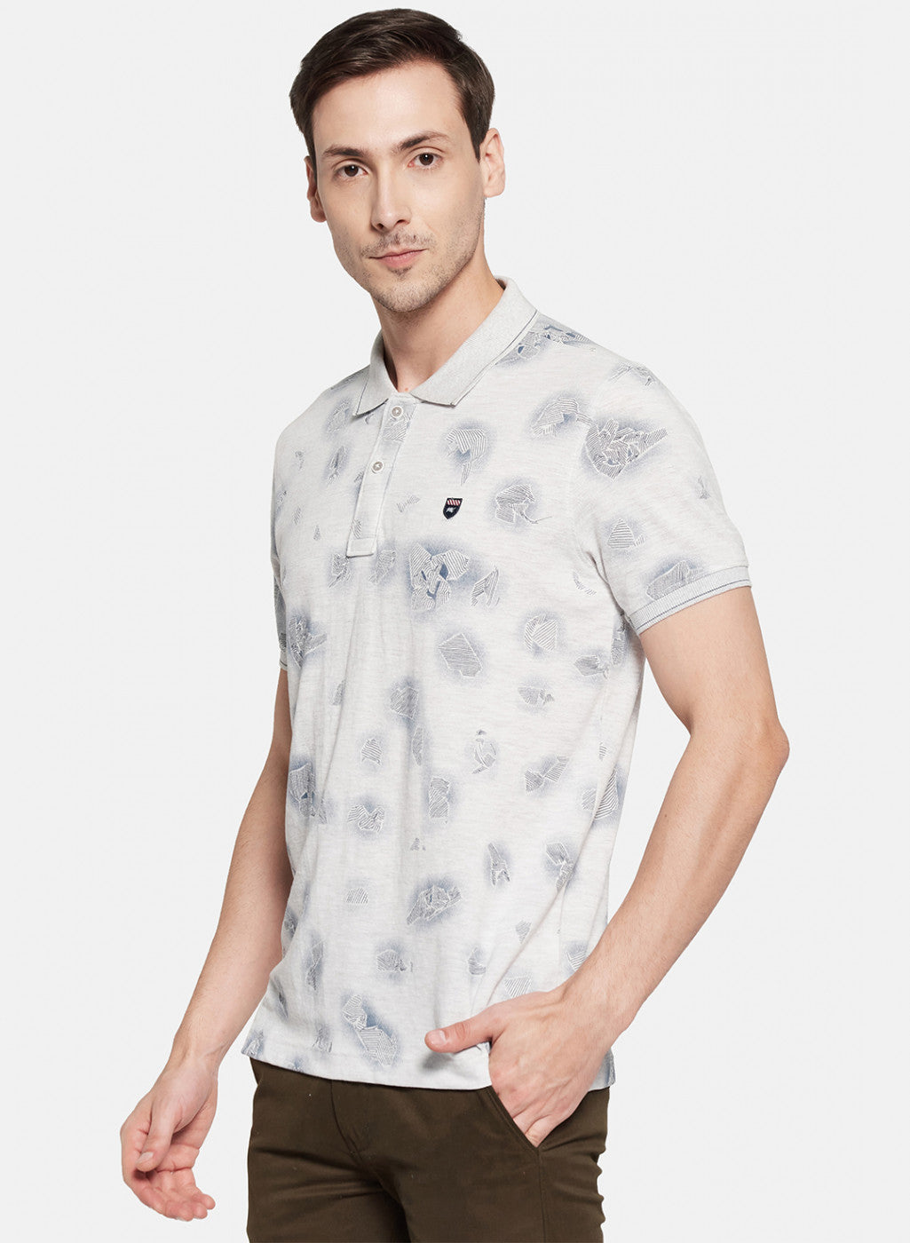 Mens Beige Printed T-Shirt
