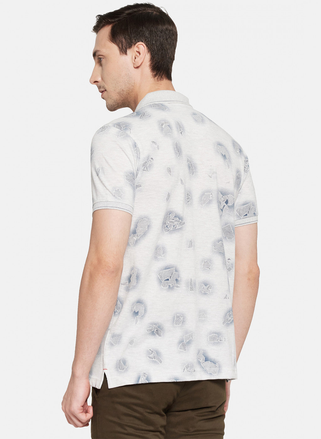 Mens Beige Printed T-Shirt