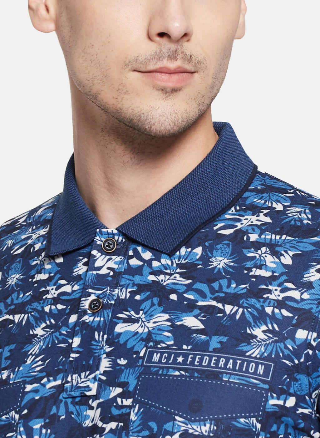 Mens Blue Printed T-Shirt