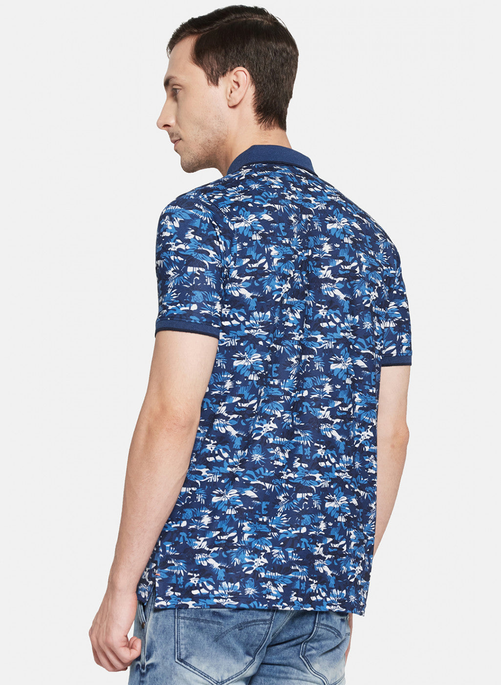 Mens Blue Printed T-Shirt