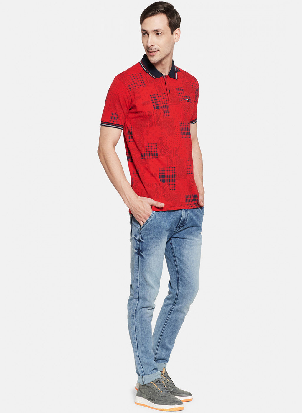Mens Red Printed T-Shirt