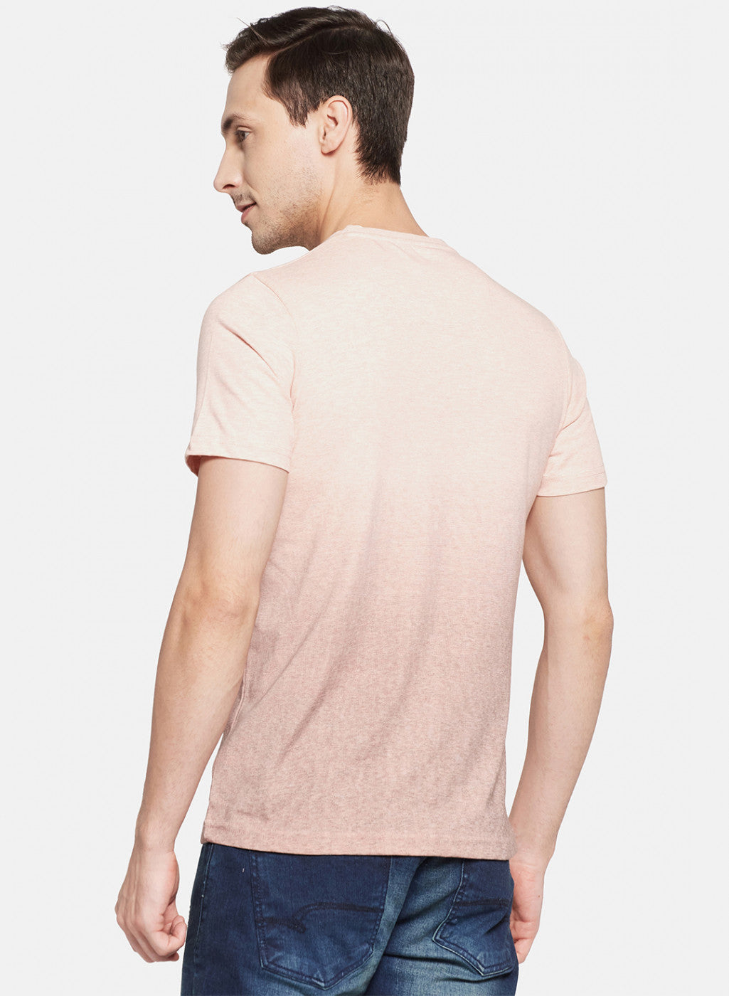 Mens Light Pink Printed T-Shirt