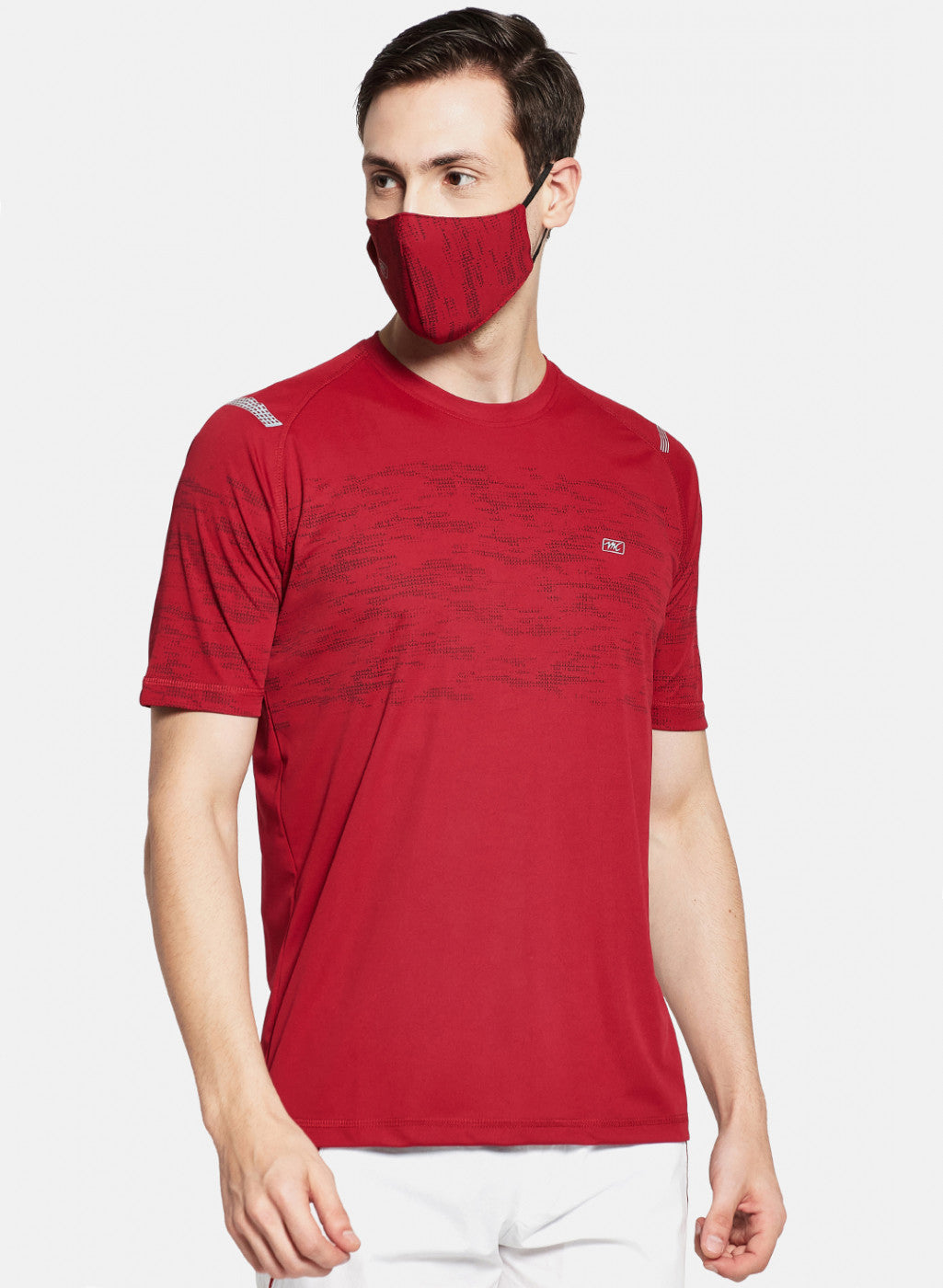 Mens Maroon Printed T-Shirt