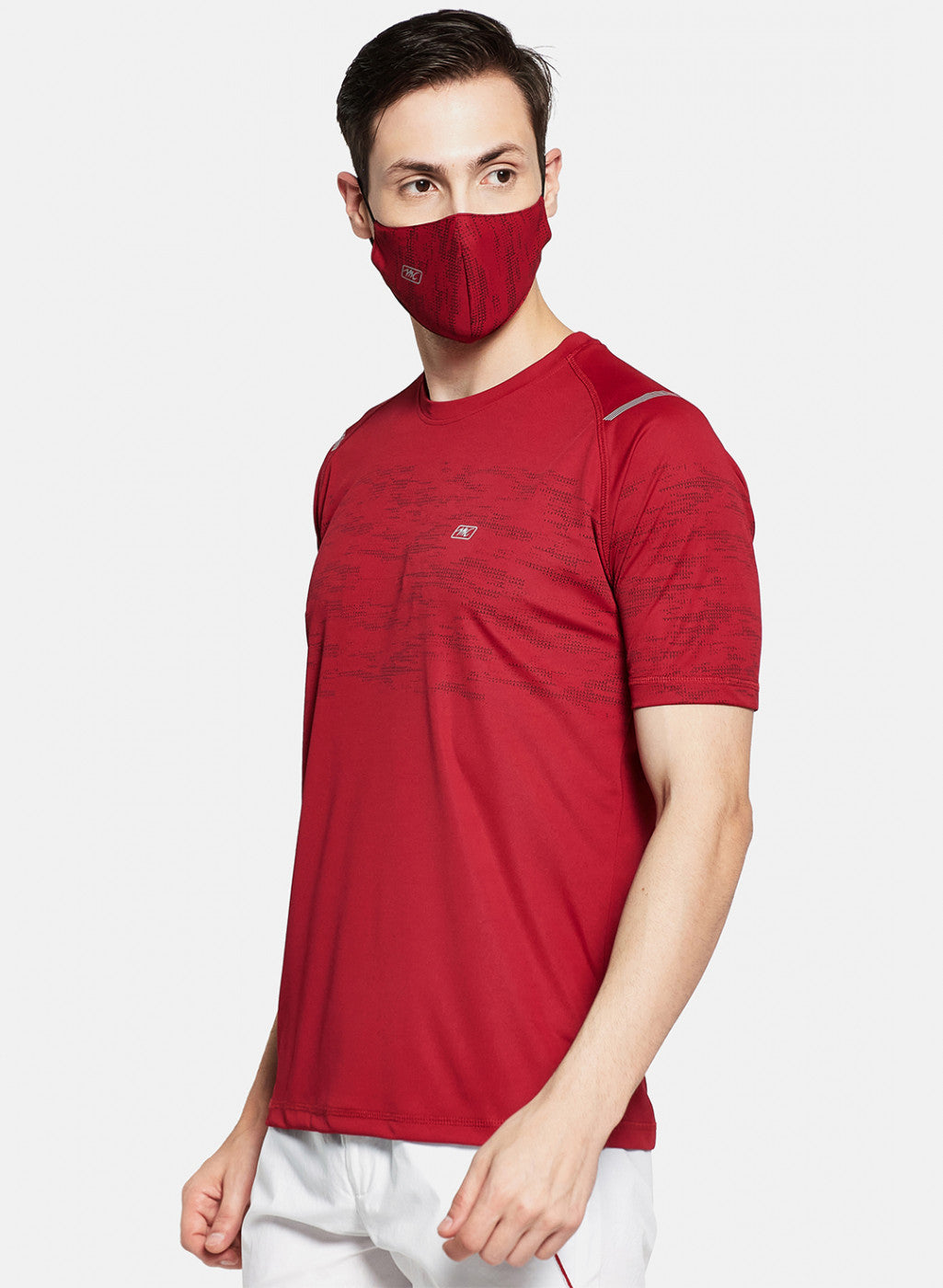 Mens Maroon Printed T-Shirt