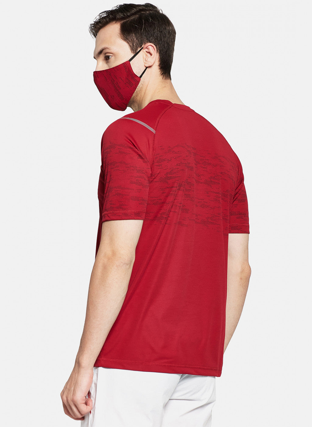 Mens Maroon Printed T-Shirt