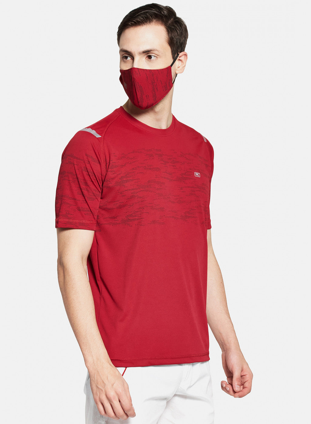Mens Maroon Printed T-Shirt
