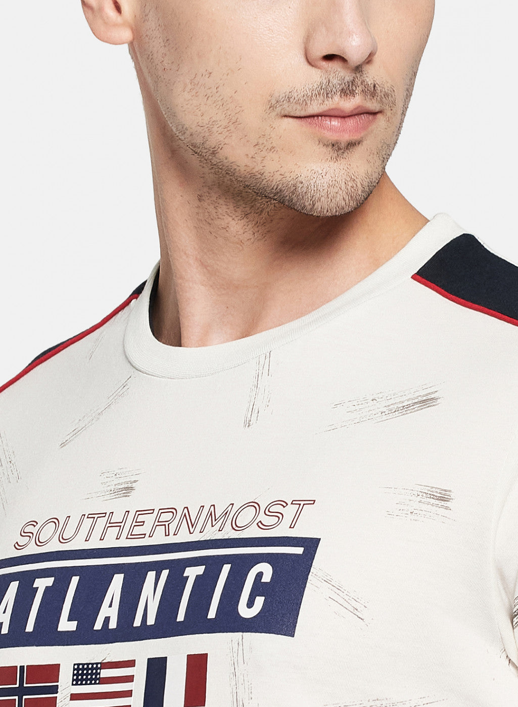 Mens Off White Printed Bermuda Set