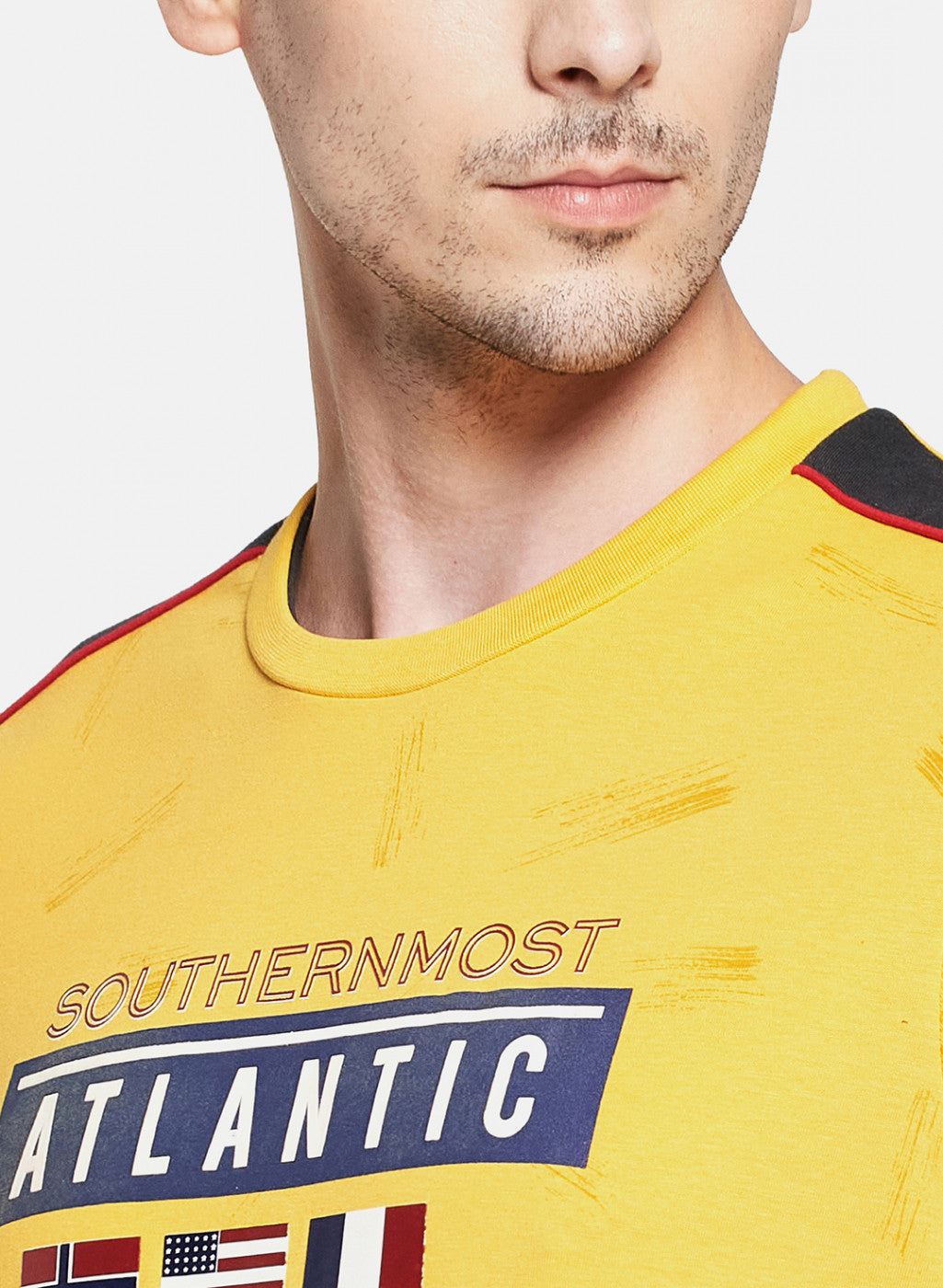 Mens Yellow Printed Bermuda Set