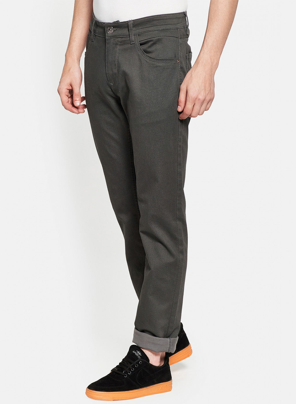 Mens Dark Grey Narrow Denim