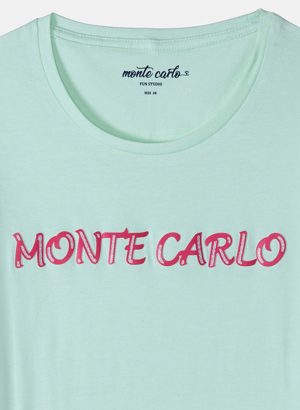 Girls Sea Green Printed Top