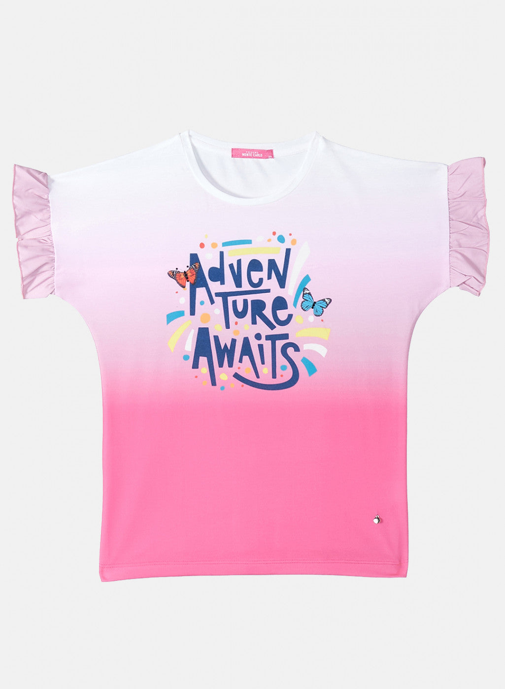 Girls Pink Printed Top