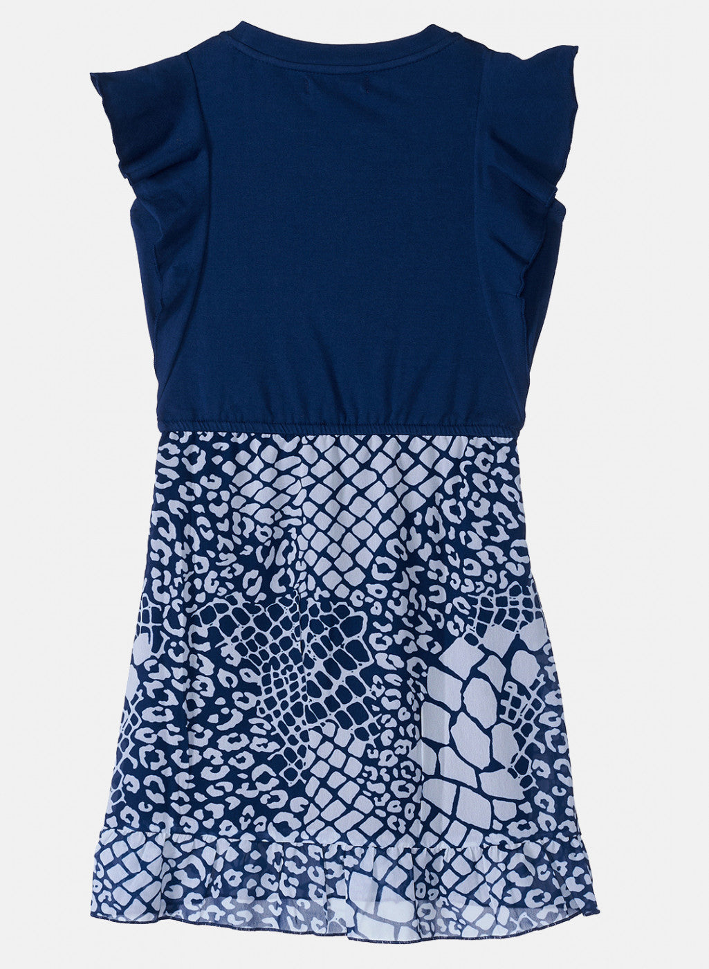 Girls Blue Printed Dress