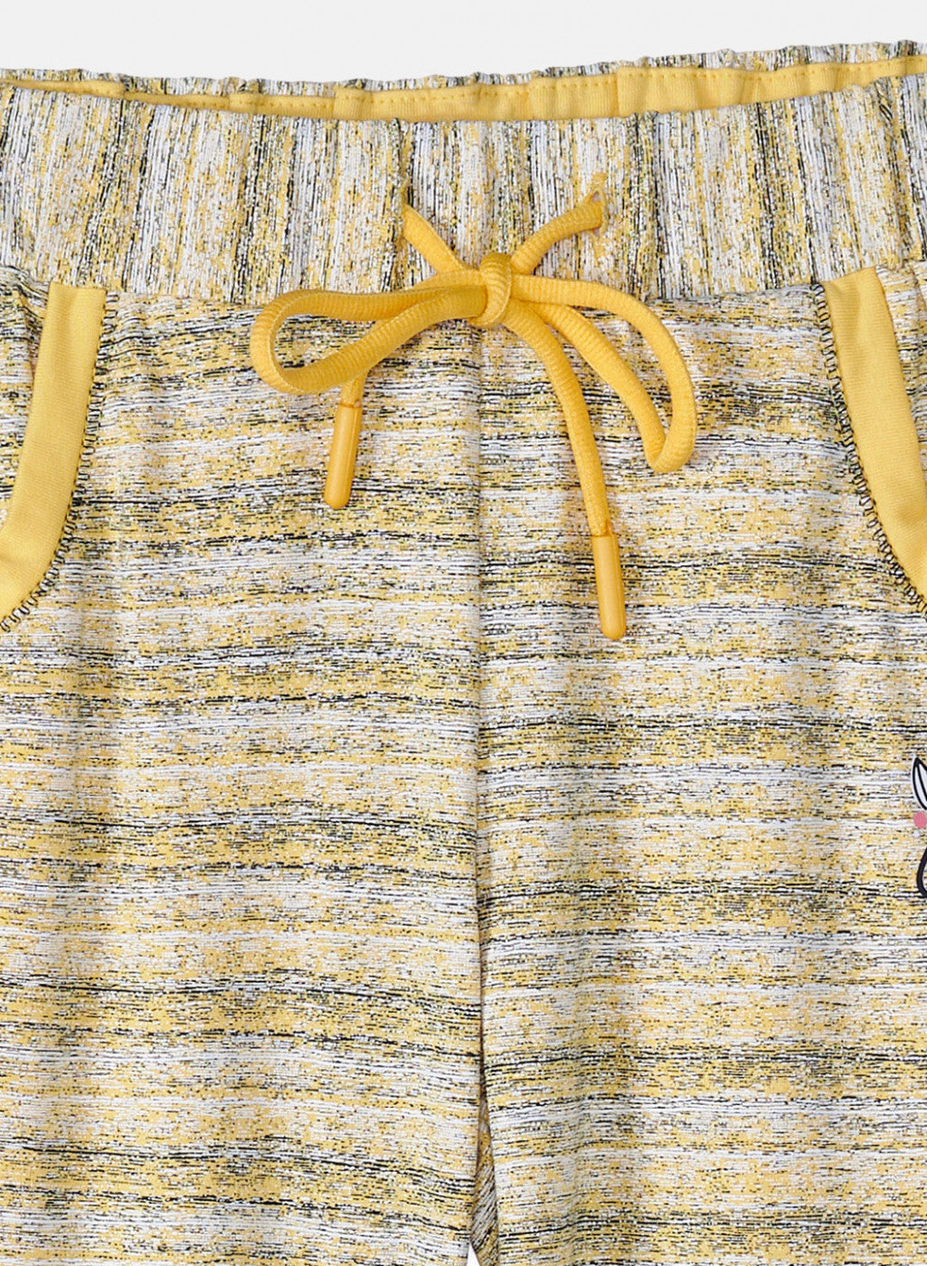 Girls Yellow Printed Capri