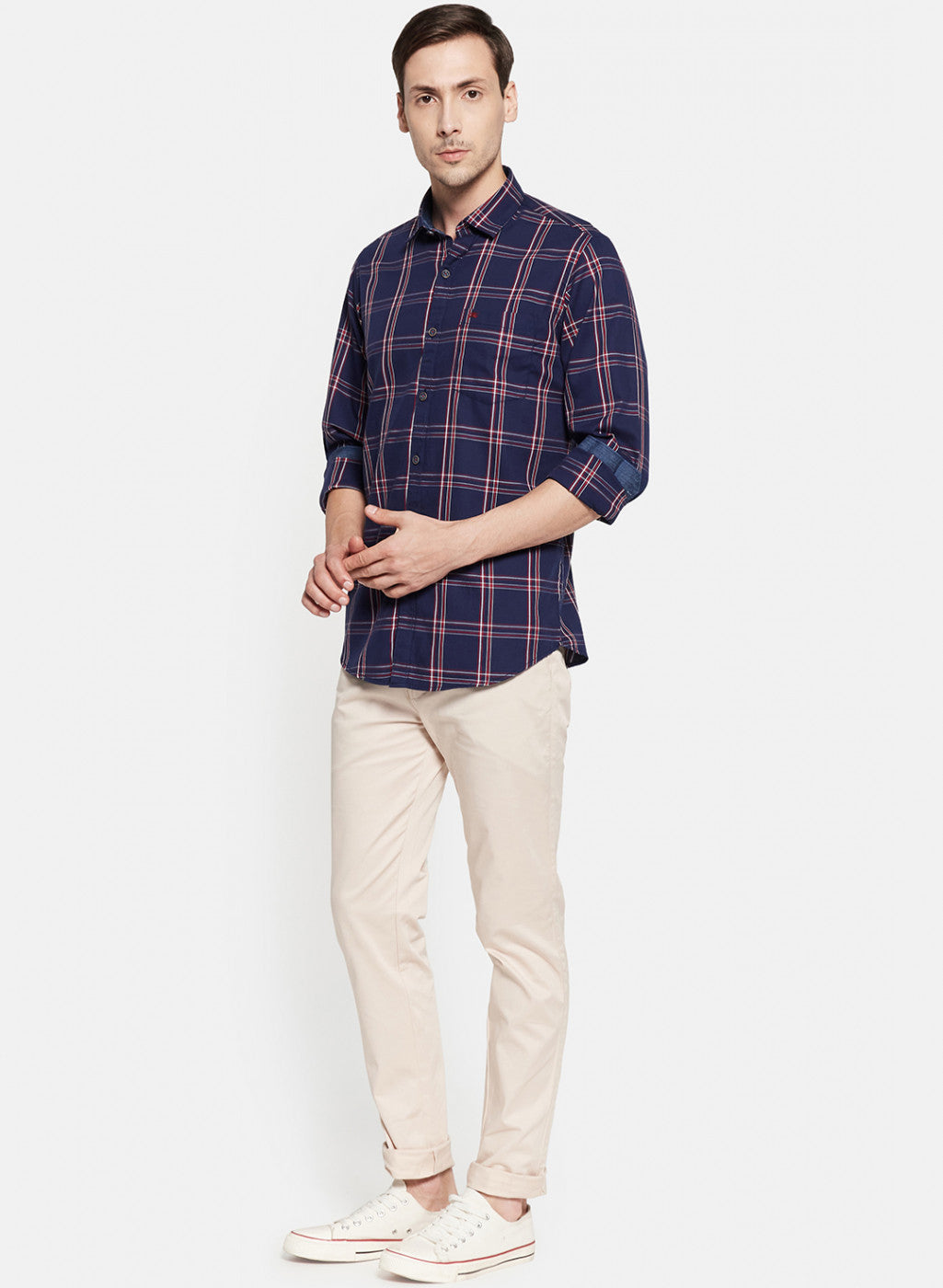 Mens NAvy Blue Check Shirt