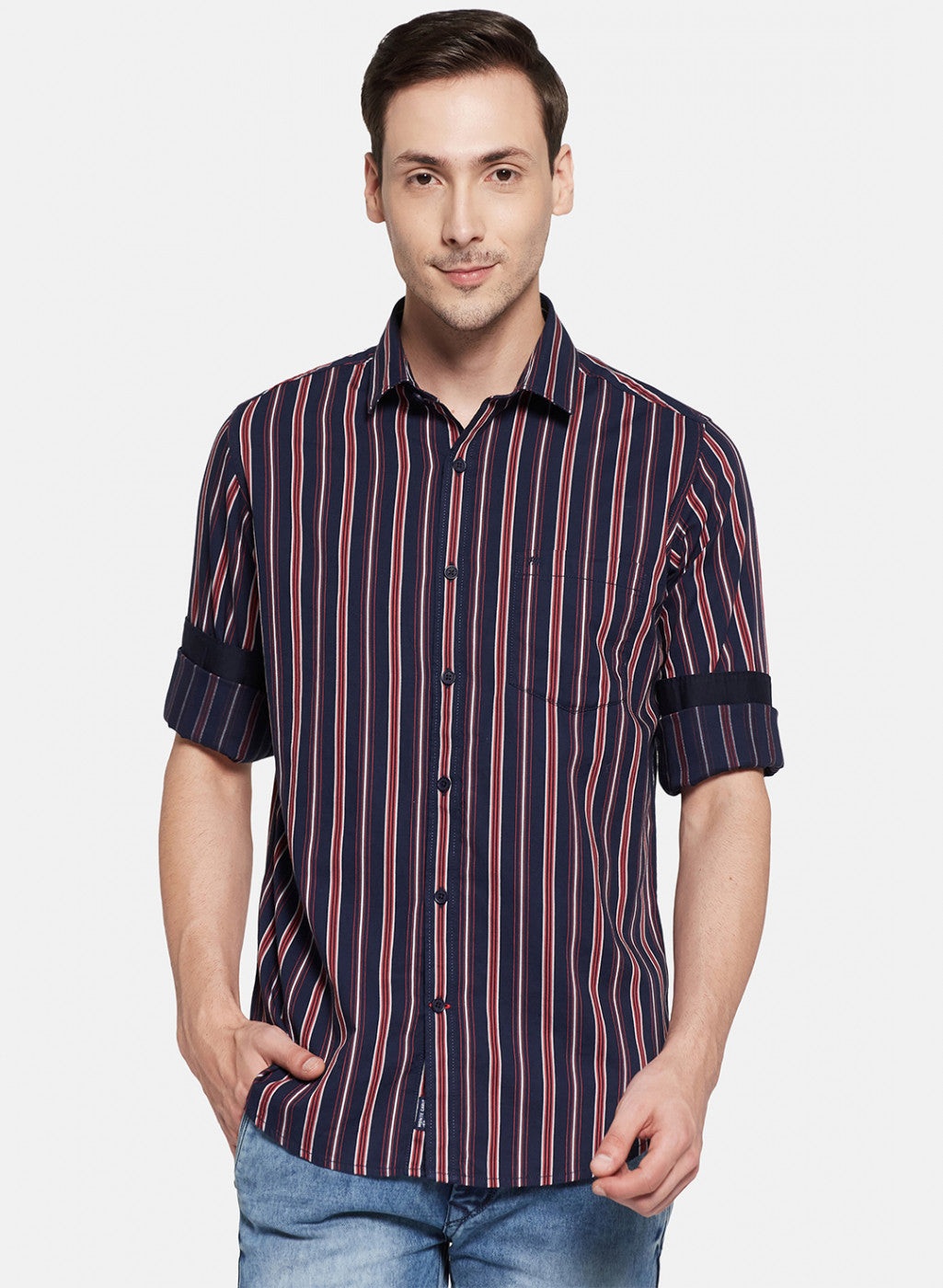 Mens NAvy Blue Stripe Shirt
