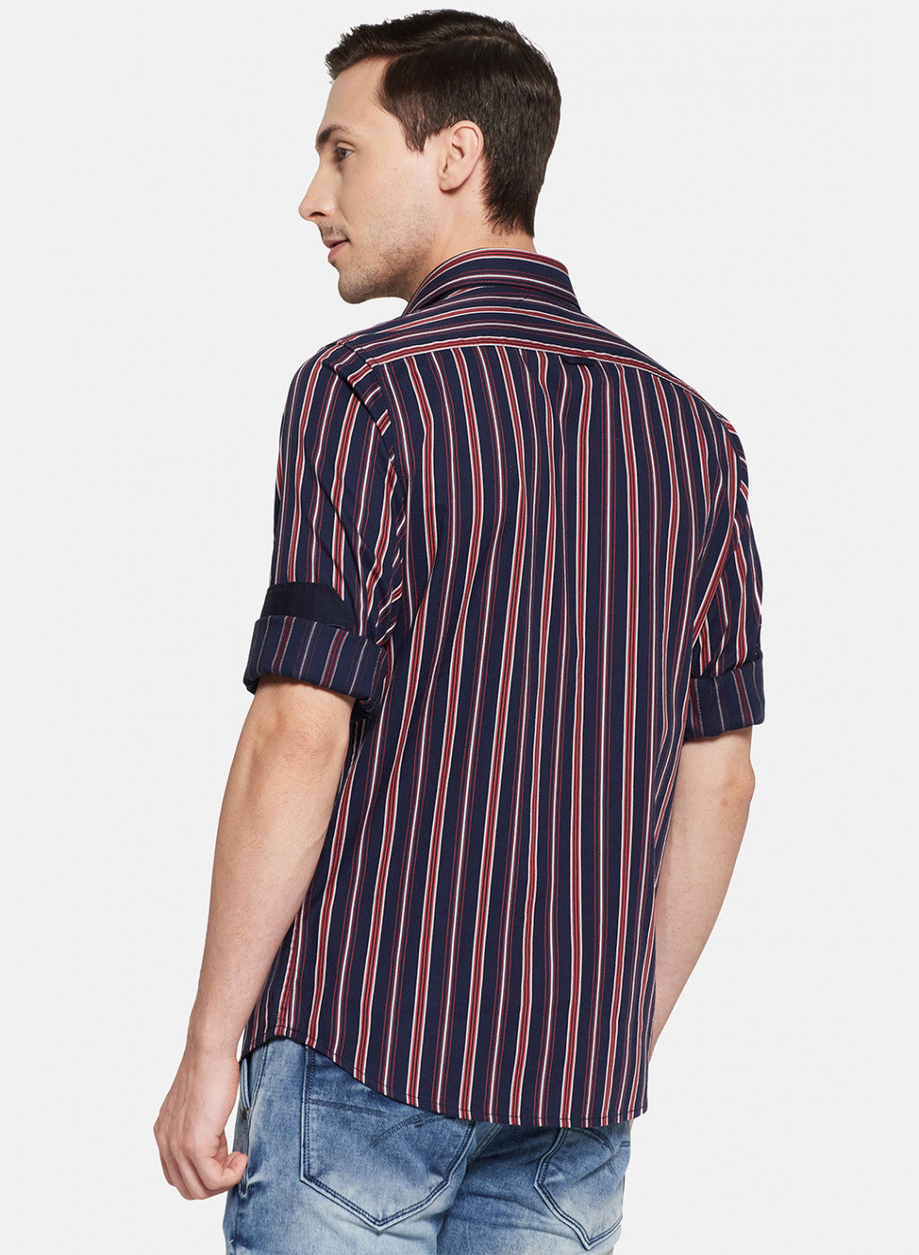 Mens NAvy Blue Stripe Shirt