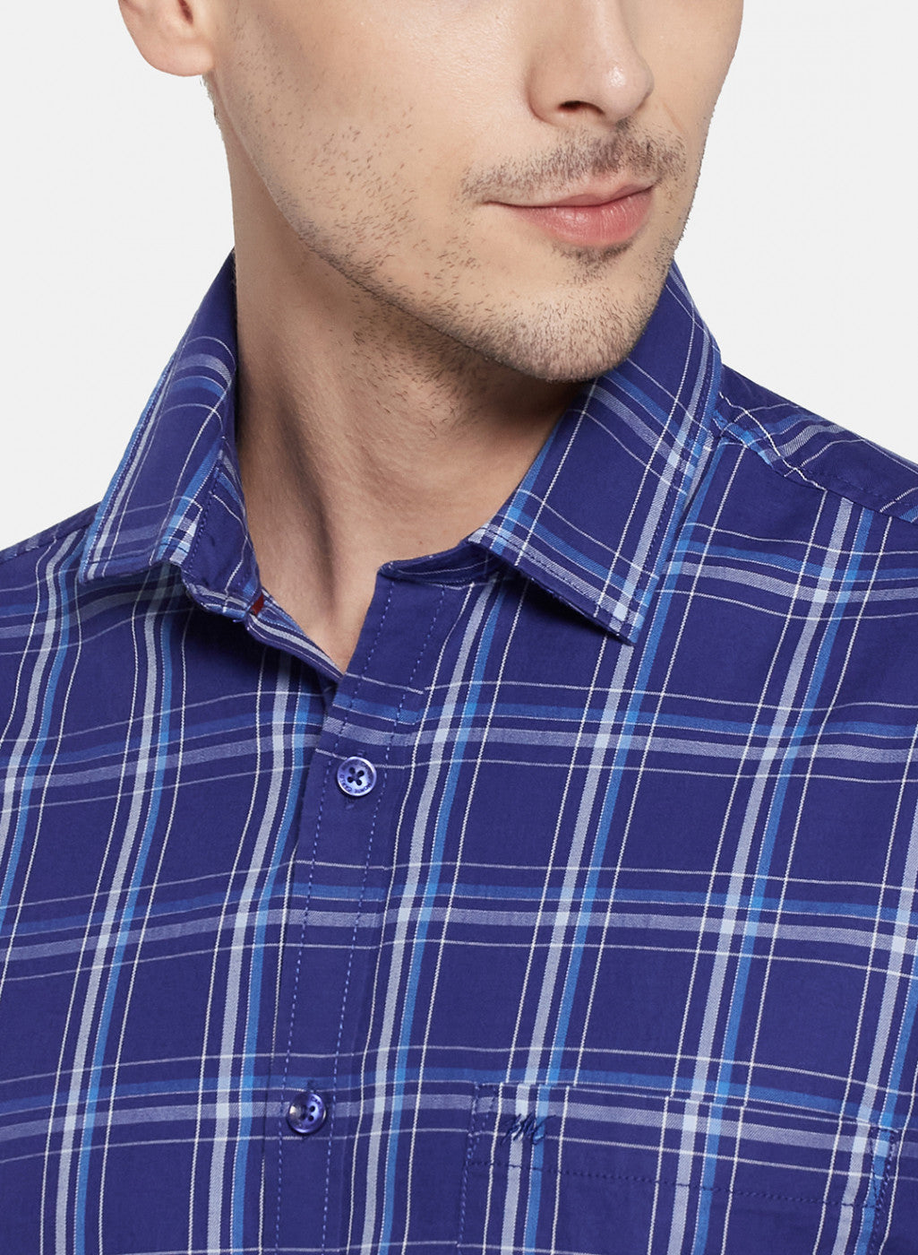 Mens NAvy Blue Check Shirt