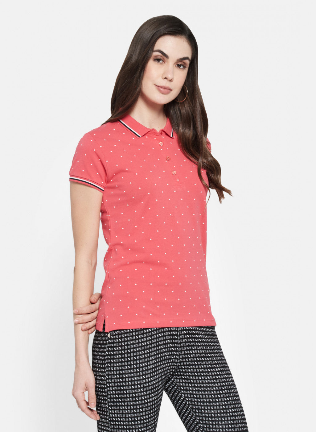 Womens Pink Printed T-Shirt