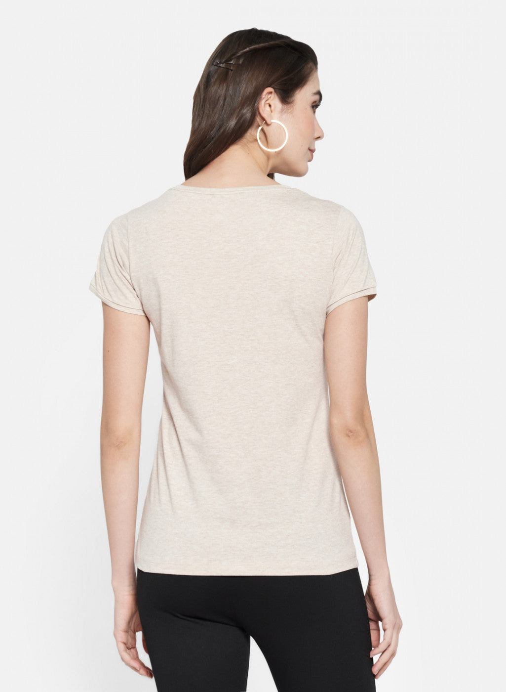 Womens Beige Printed Top