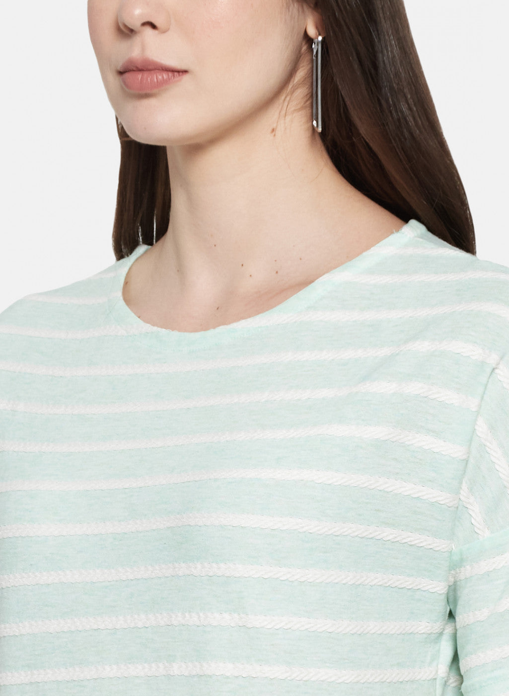 Womens Light Green Jaquard Top