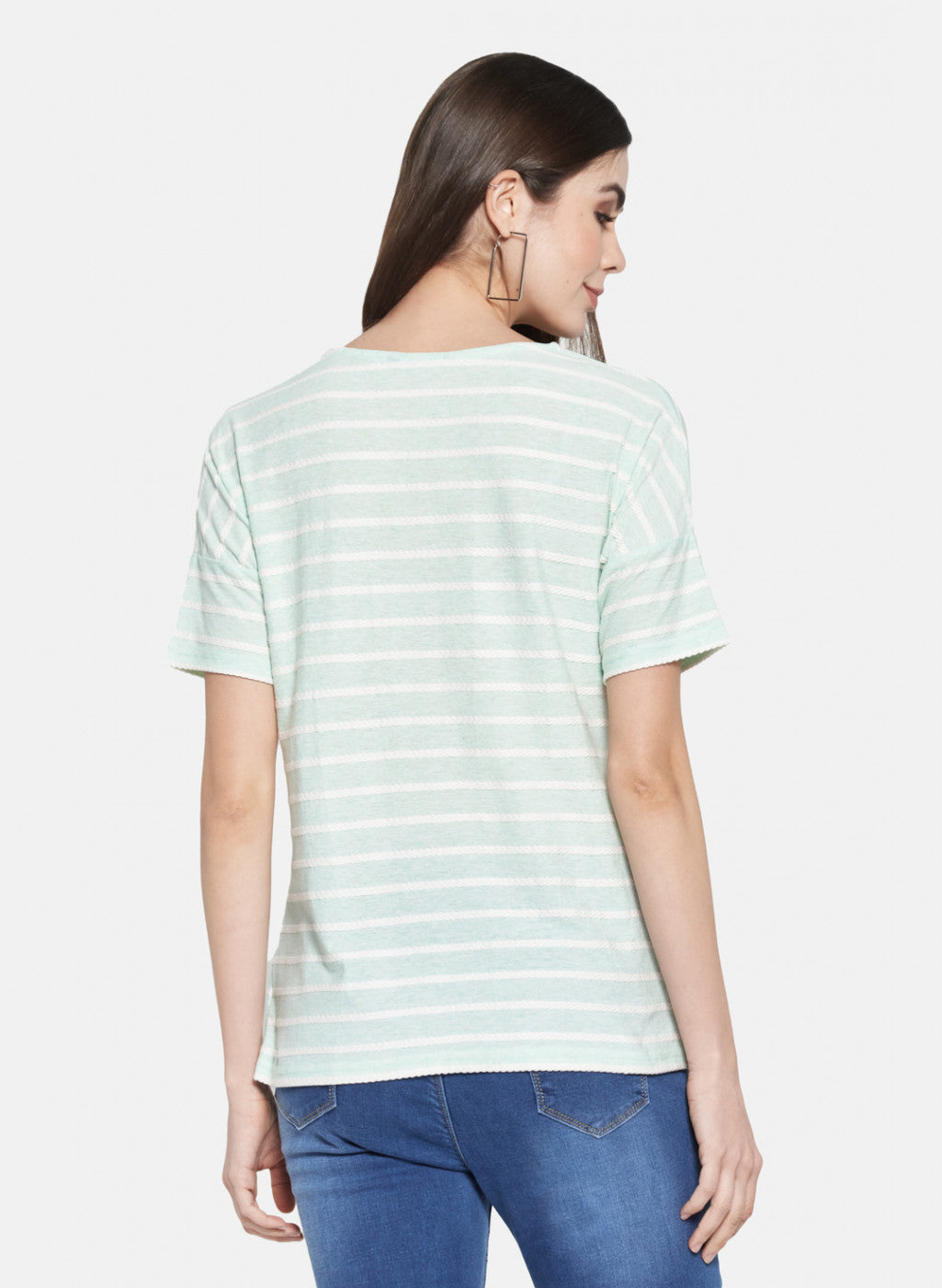 Womens Light Green Jaquard Top