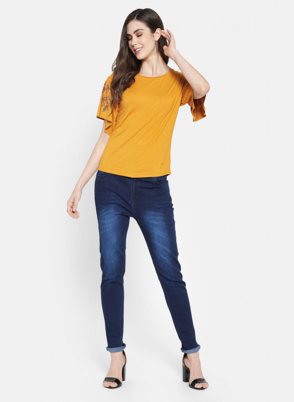 Womens Mustard Plain Top