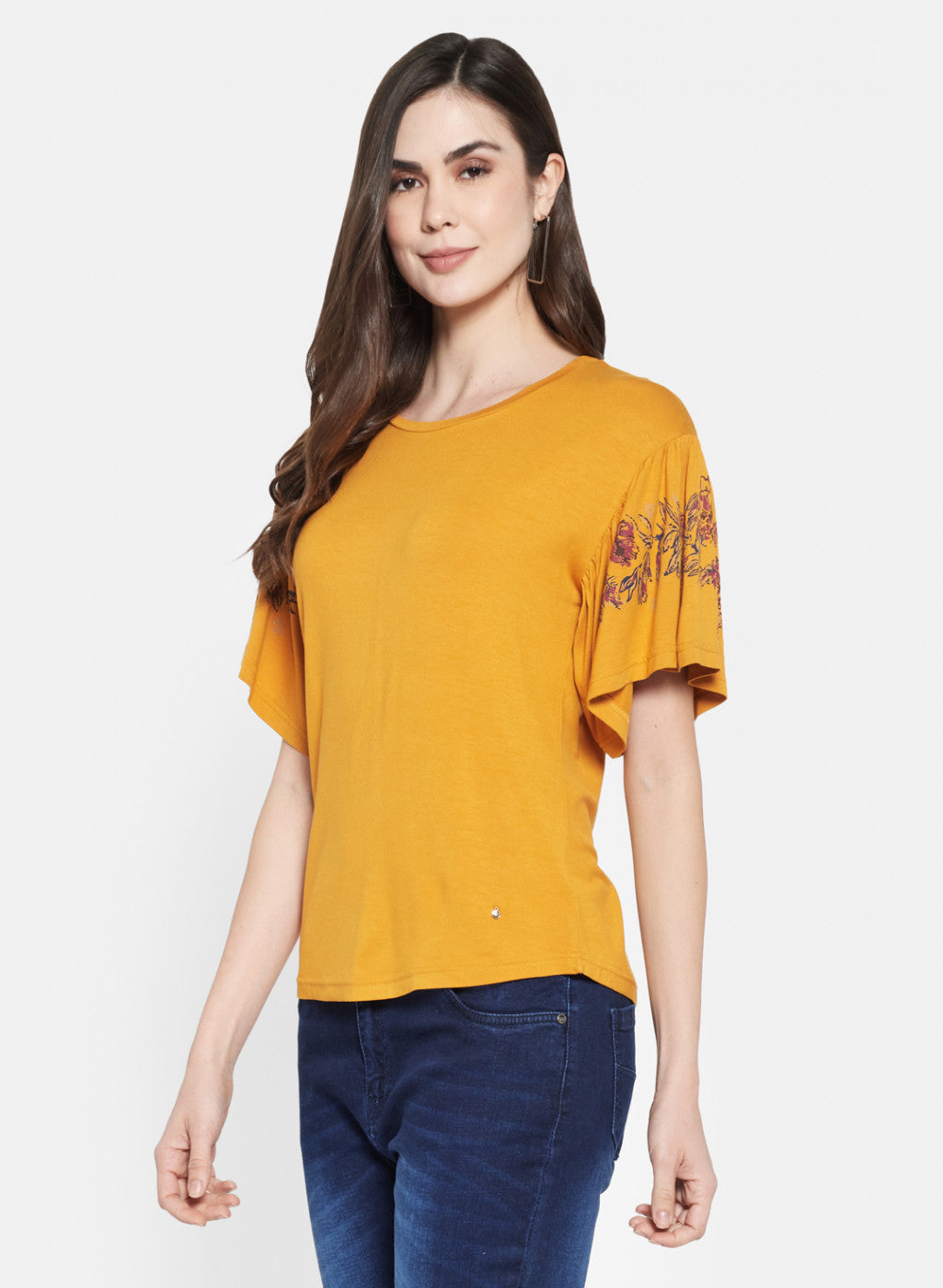 Womens Mustard Plain Top