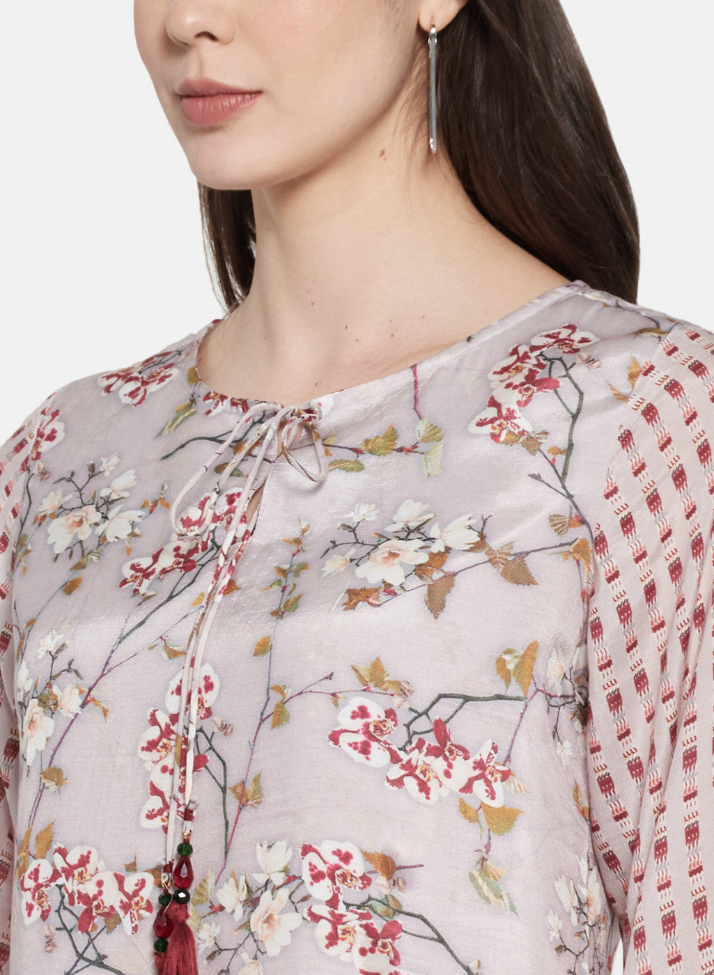 Womens Beige Printed Top