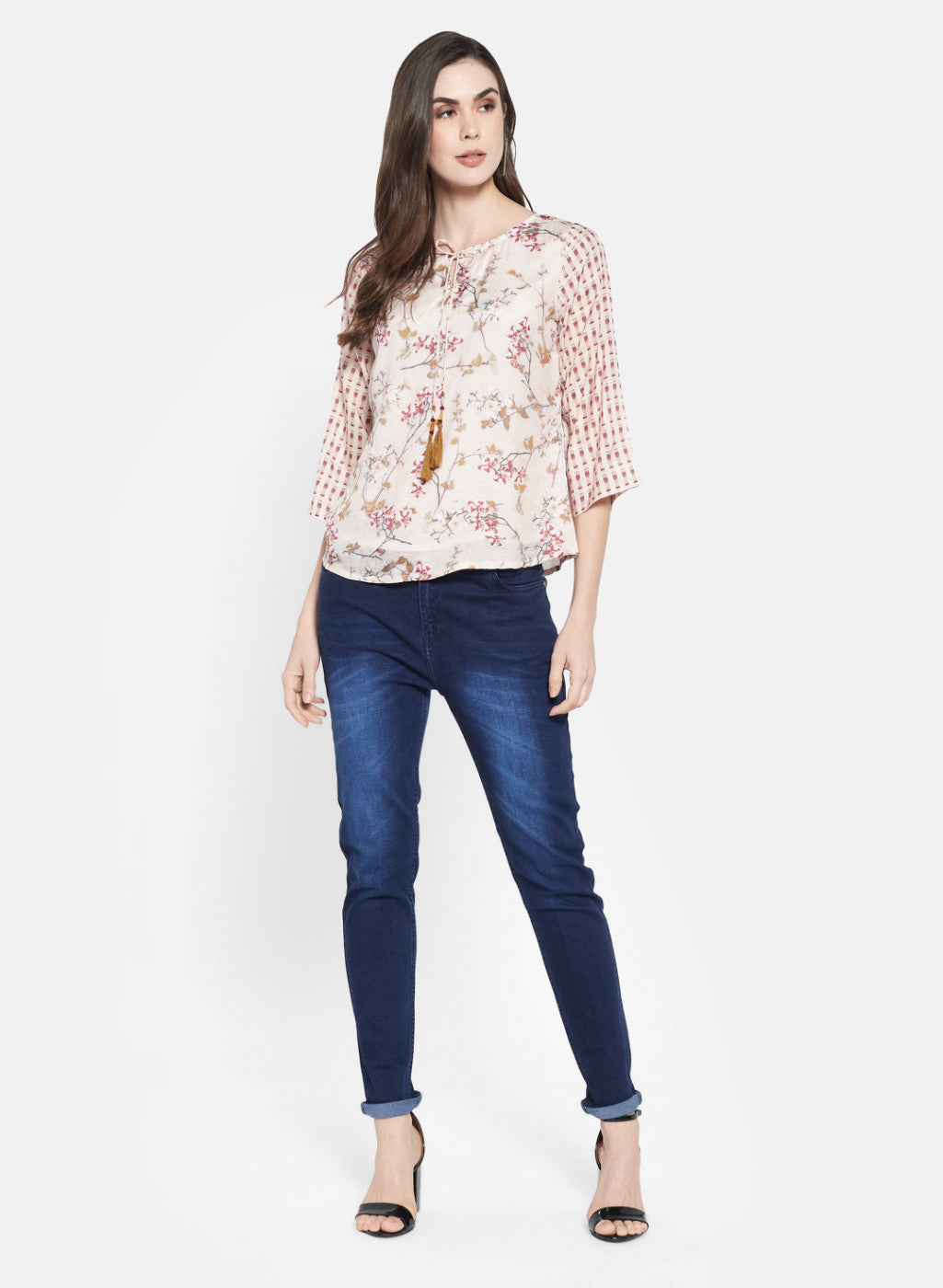 Womens Multi Color Printed Top