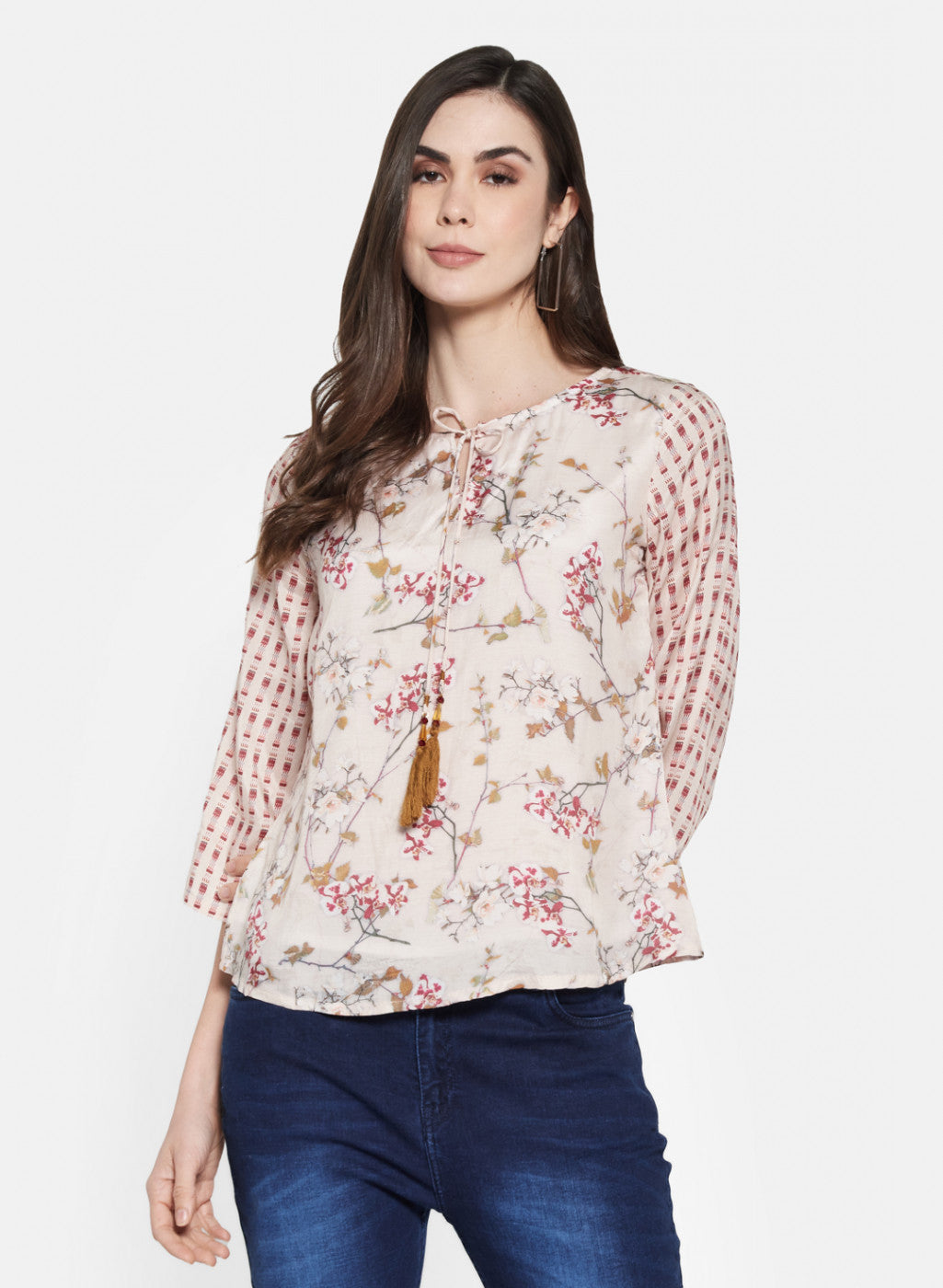 Womens Multi Color Printed Top