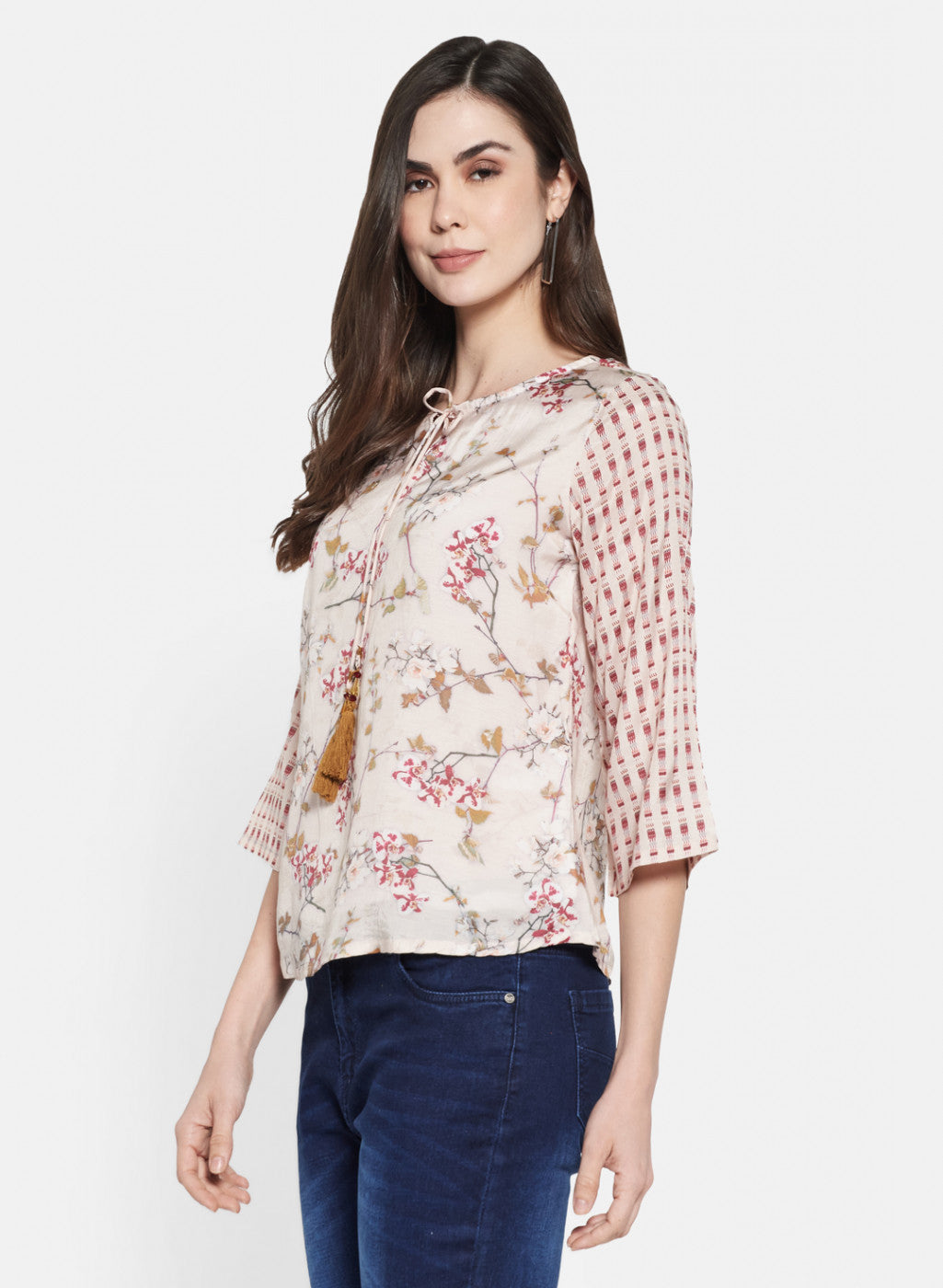 Womens Multi Color Printed Top