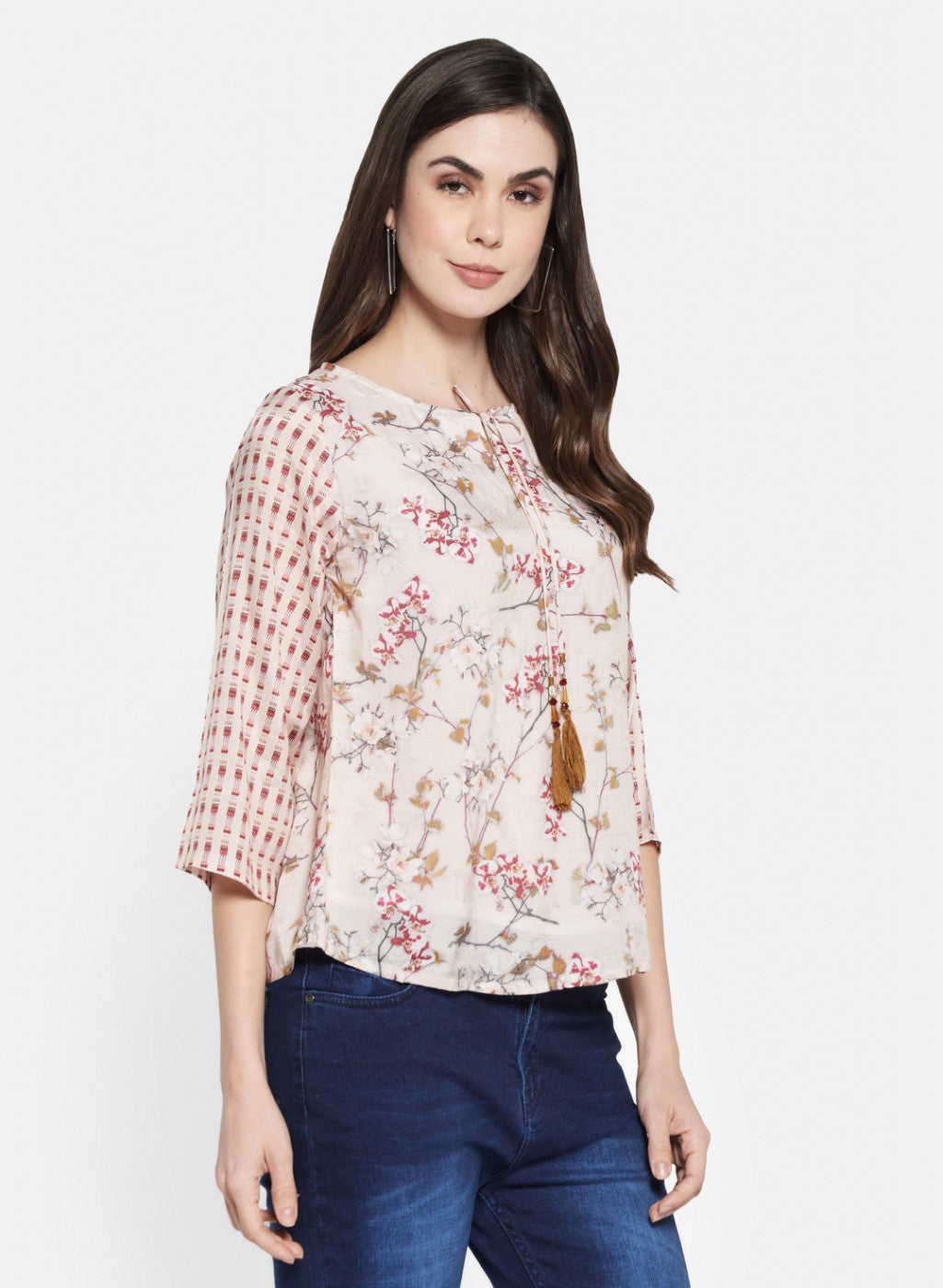 Womens Multi Color Printed Top