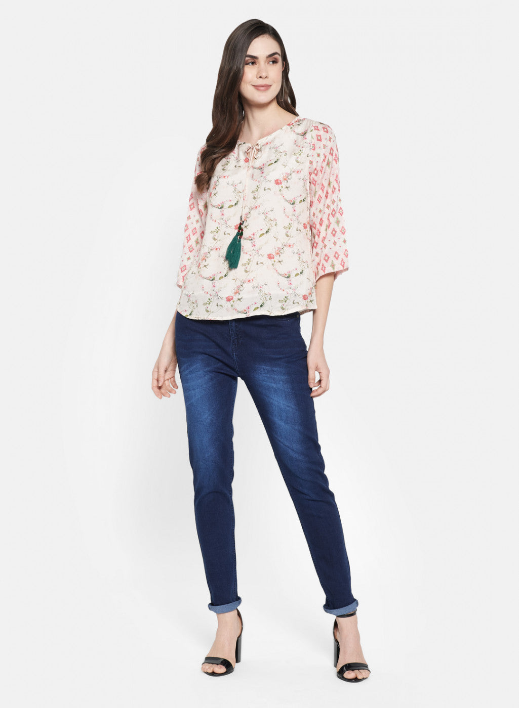 Womens Multi Color Printed Top