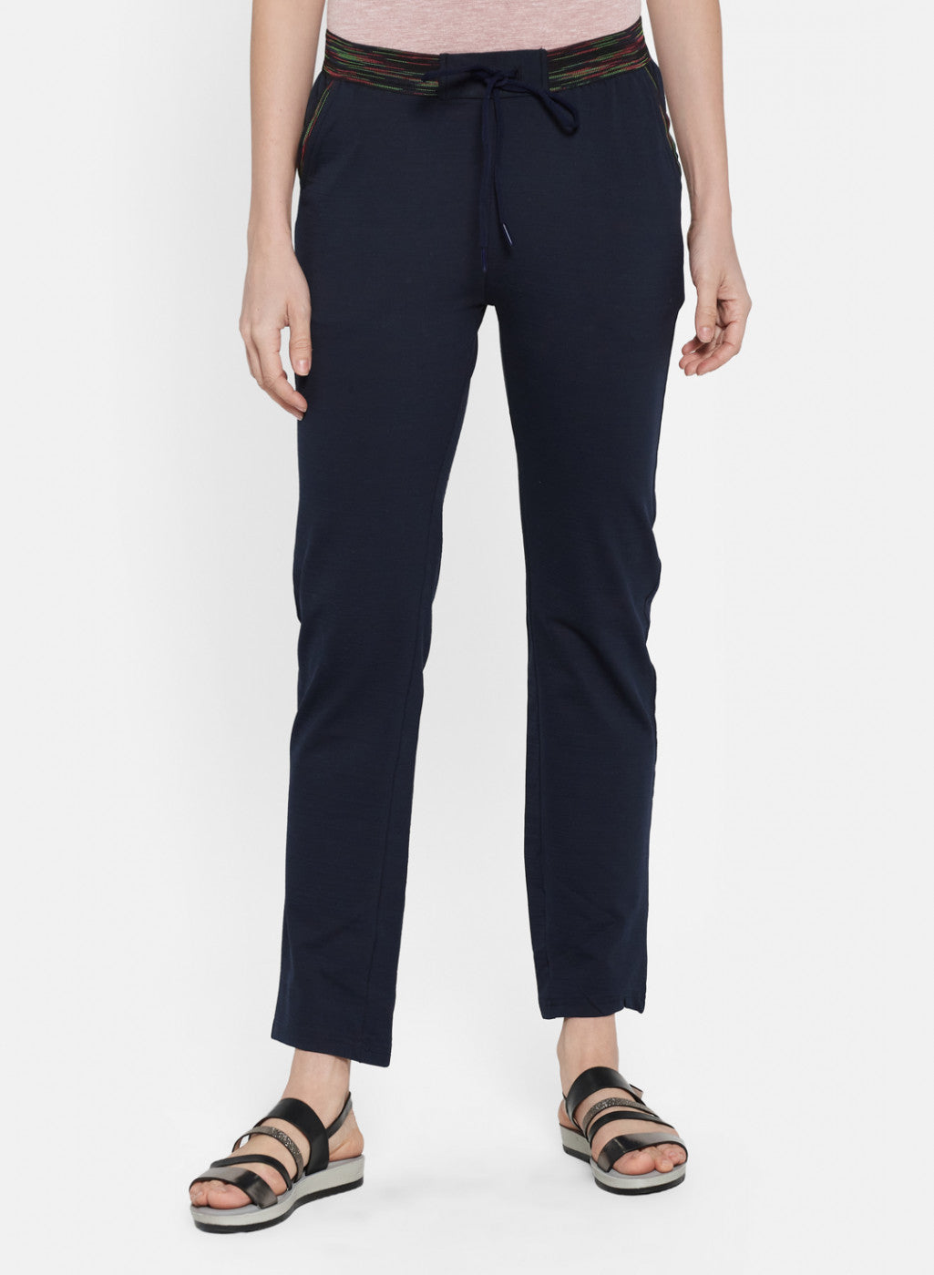 Womens Navy Blue Plain Lower
