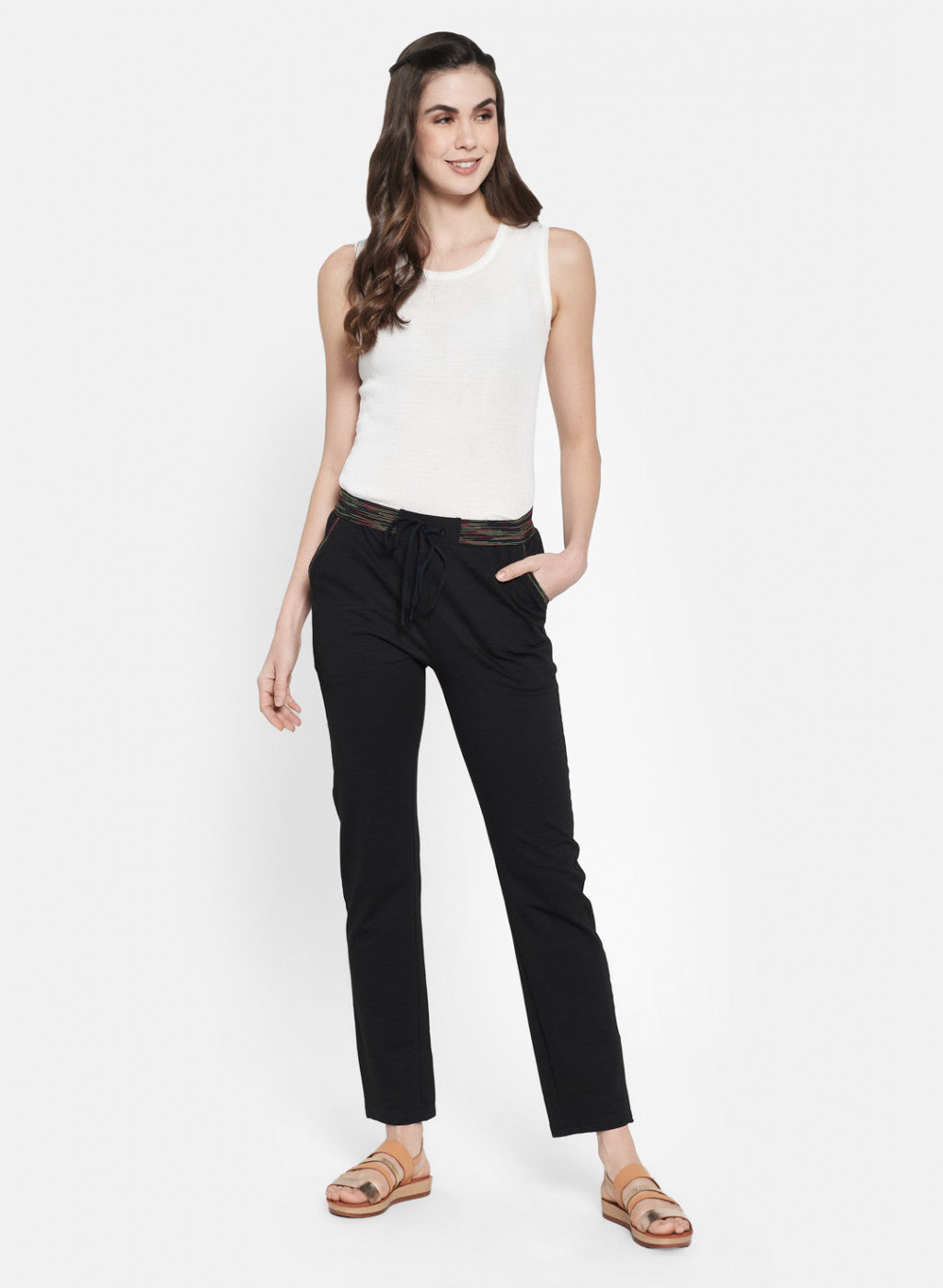 Womens Black Plain Lower