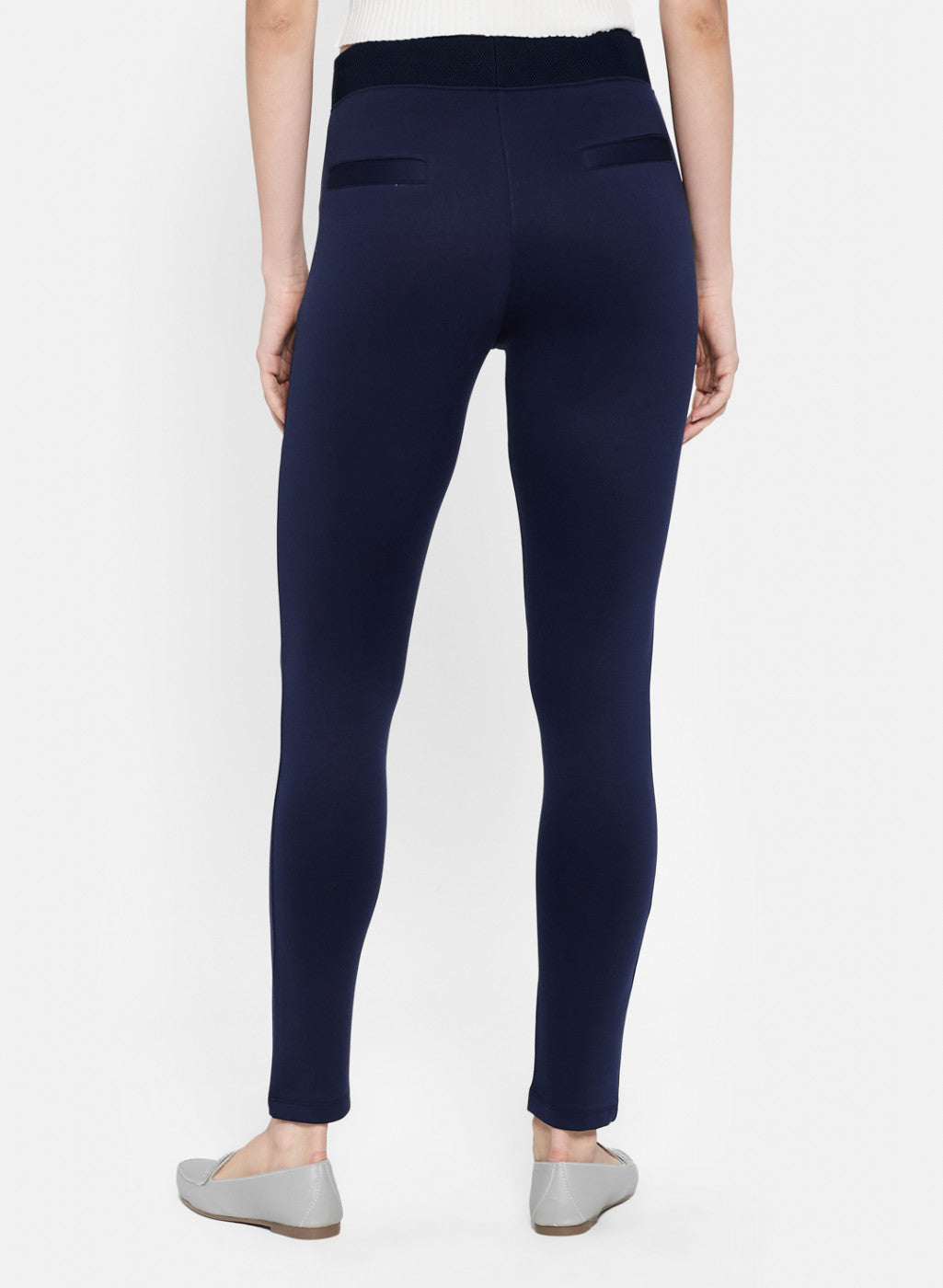Womens Navy Blue Plain Jegging