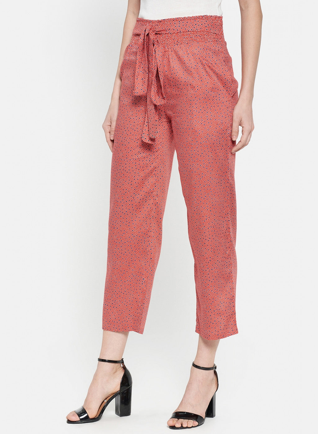 Womens Red Printed Plazoo