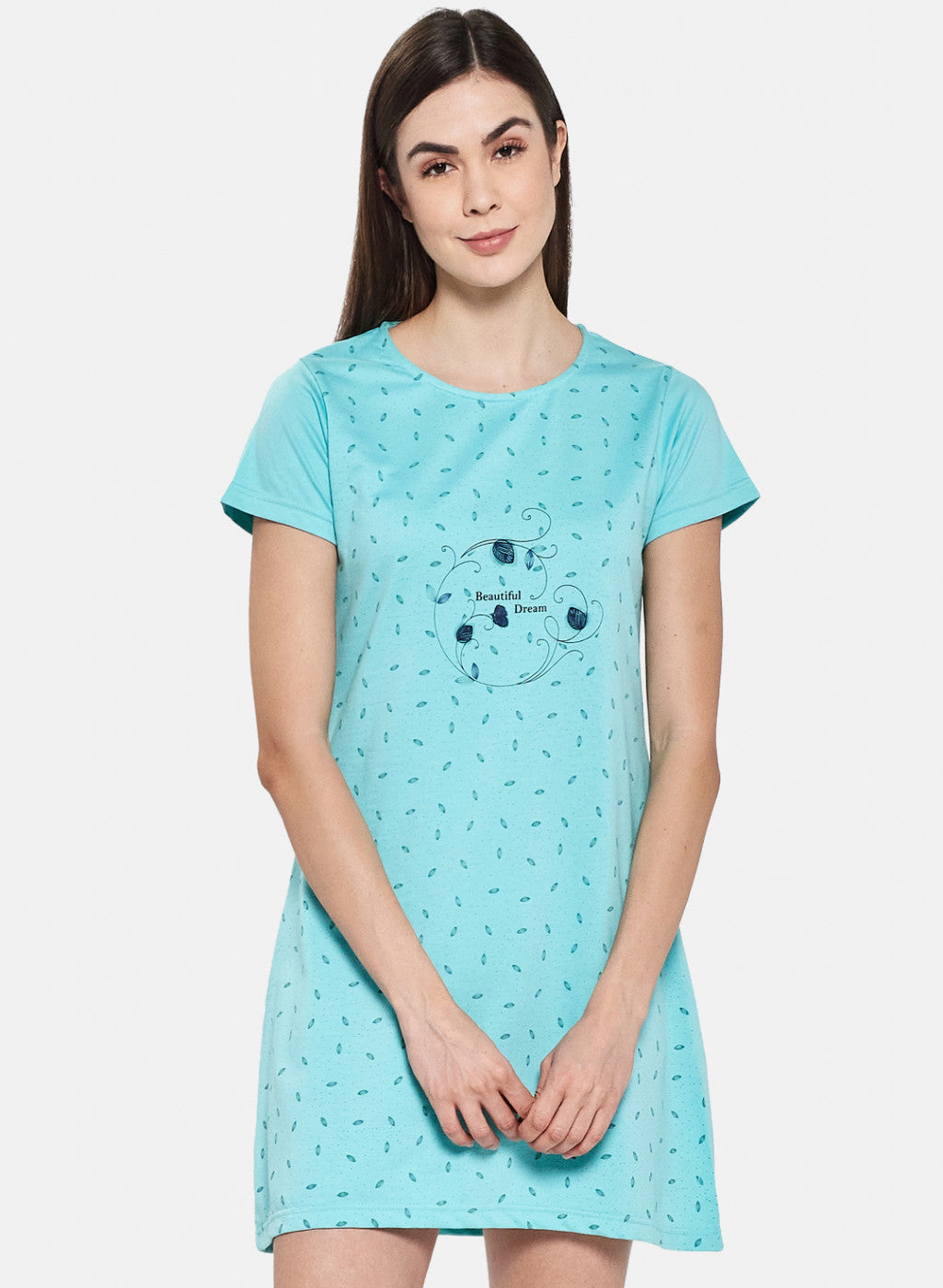 Womens Blue Printed Top