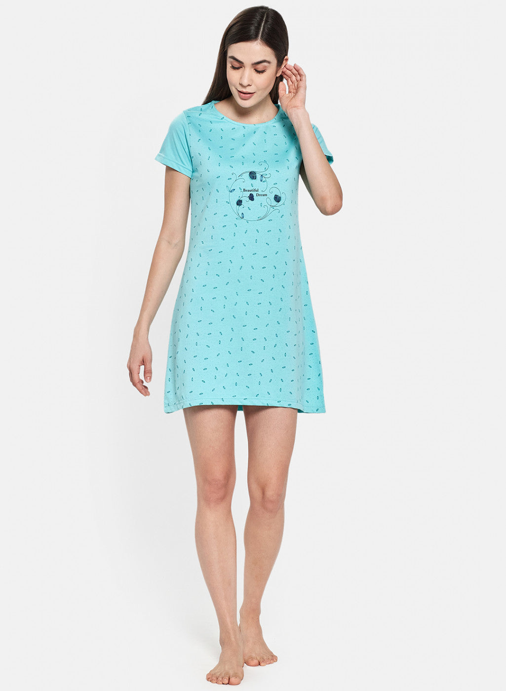 Womens Blue Printed Top