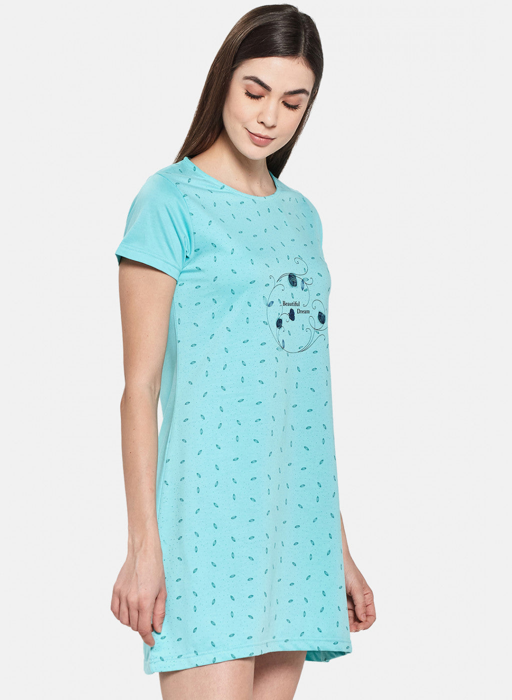 Womens Blue Printed Top