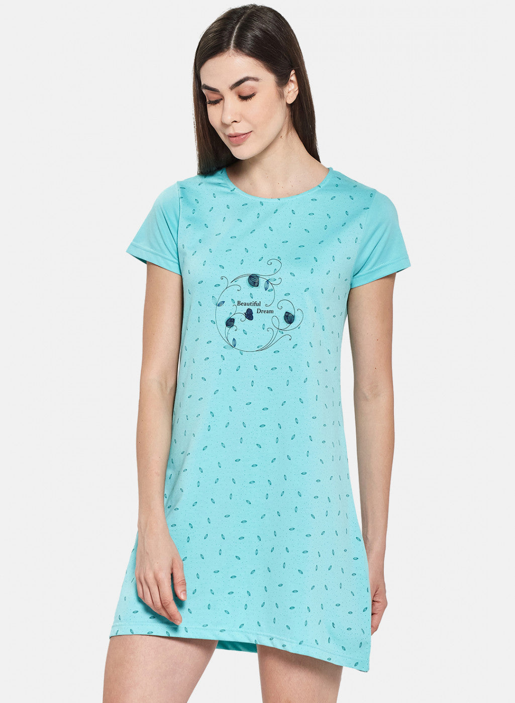 Womens Blue Printed Top