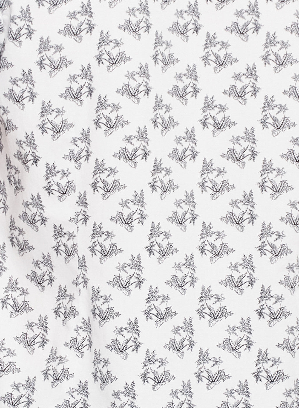 Mens White Printed Shirt