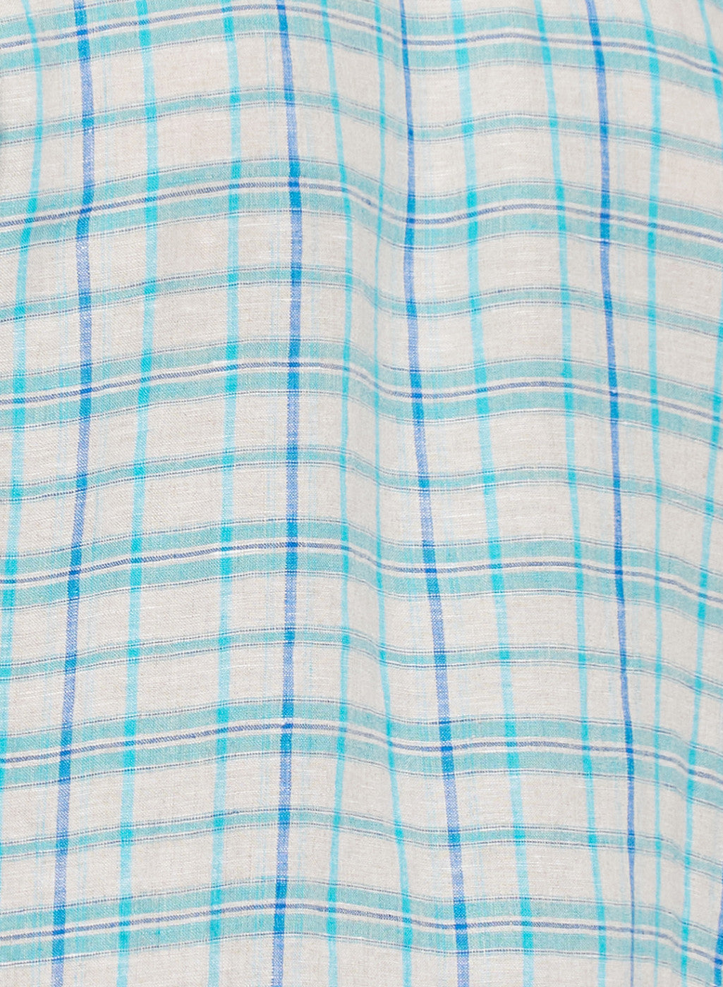Mens Blue Check Linen Shirt